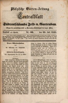 Pfälzische Garten-Zeitung Montag 28. Juli 1845