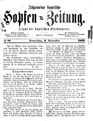 Allgemeine bayrische Hopfen-Zeitung (Allgemeine Hopfen-Zeitung) Donnerstag 6. November 1862