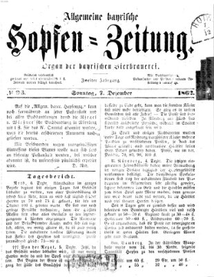 Allgemeine bayrische Hopfen-Zeitung (Allgemeine Hopfen-Zeitung) Sonntag 7. Dezember 1862