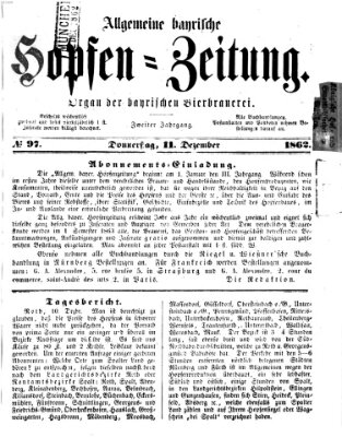 Allgemeine bayrische Hopfen-Zeitung (Allgemeine Hopfen-Zeitung) Donnerstag 11. Dezember 1862
