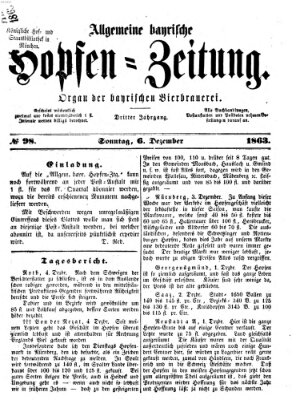 Allgemeine bayrische Hopfen-Zeitung (Allgemeine Hopfen-Zeitung) Sonntag 6. Dezember 1863