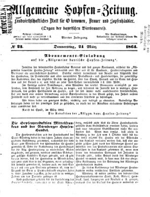 Allgemeine Hopfen-Zeitung Donnerstag 24. März 1864