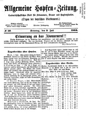 Allgemeine Hopfen-Zeitung Sonntag 3. Juli 1864