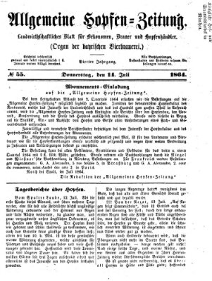 Allgemeine Hopfen-Zeitung Donnerstag 14. Juli 1864