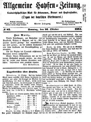Allgemeine Hopfen-Zeitung Sonntag 16. Oktober 1864