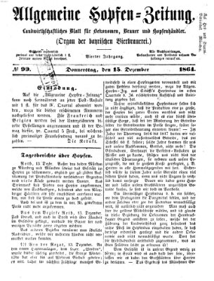 Allgemeine Hopfen-Zeitung Donnerstag 15. Dezember 1864