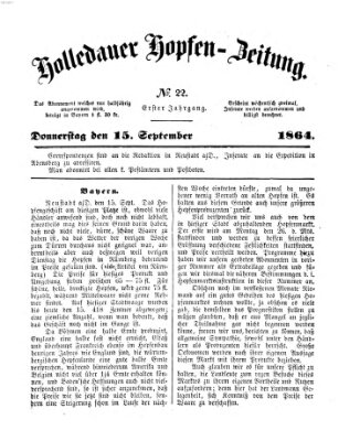 Allgemeine Hopfen-Zeitung Donnerstag 15. September 1864