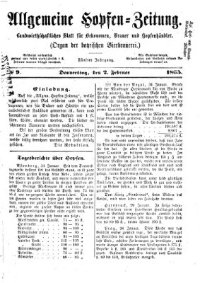 Allgemeine Hopfen-Zeitung Donnerstag 2. Februar 1865