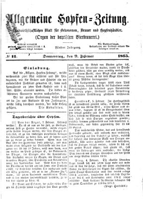 Allgemeine Hopfen-Zeitung Donnerstag 9. Februar 1865