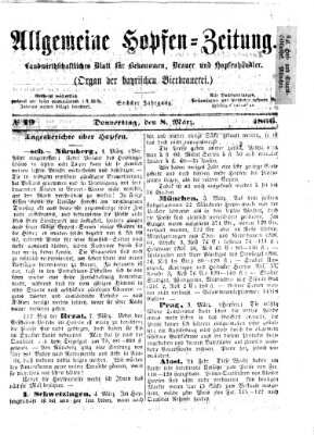 Allgemeine Hopfen-Zeitung Donnerstag 8. März 1866