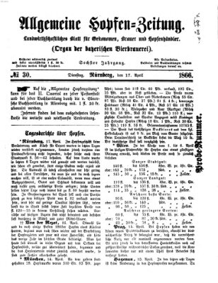 Allgemeine Hopfen-Zeitung Dienstag 17. April 1866
