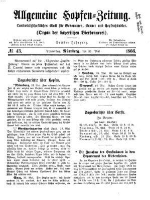 Allgemeine Hopfen-Zeitung Donnerstag 31. Mai 1866