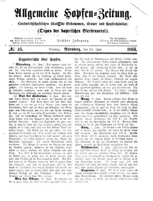 Allgemeine Hopfen-Zeitung Dienstag 12. Juni 1866