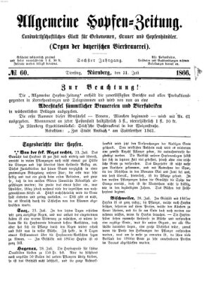 Allgemeine Hopfen-Zeitung Dienstag 31. Juli 1866