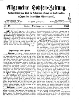 Allgemeine Hopfen-Zeitung Dienstag 21. August 1866
