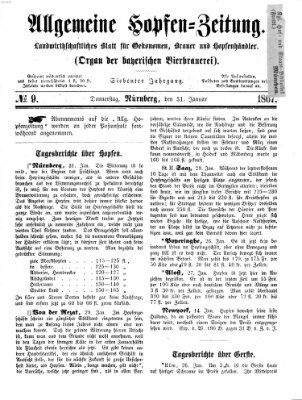 Allgemeine Hopfen-Zeitung Donnerstag 31. Januar 1867
