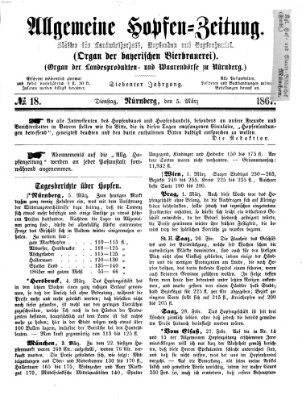 Allgemeine Hopfen-Zeitung Dienstag 5. März 1867