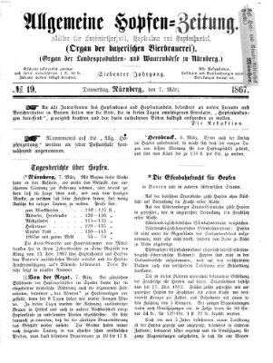 Allgemeine Hopfen-Zeitung Donnerstag 7. März 1867