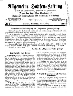 Allgemeine Hopfen-Zeitung Donnerstag 26. März 1868