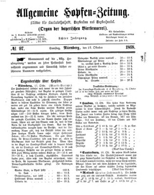 Allgemeine Hopfen-Zeitung Samstag 17. Oktober 1868