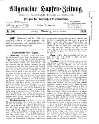 Allgemeine Hopfen-Zeitung Samstag 24. Oktober 1868