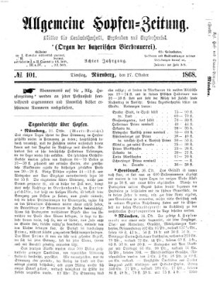 Allgemeine Hopfen-Zeitung Dienstag 27. Oktober 1868