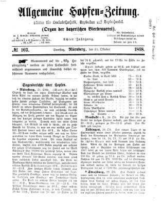 Allgemeine Hopfen-Zeitung Samstag 31. Oktober 1868