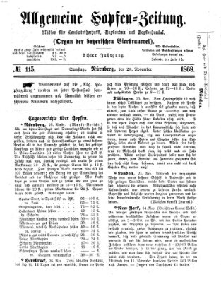 Allgemeine Hopfen-Zeitung Samstag 28. November 1868