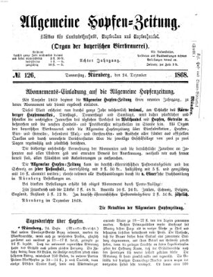 Allgemeine Hopfen-Zeitung Donnerstag 24. Dezember 1868