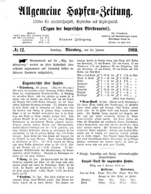 Allgemeine Hopfen-Zeitung Samstag 30. Januar 1869