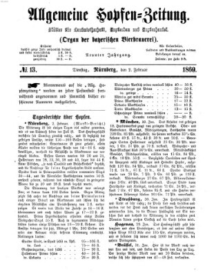Allgemeine Hopfen-Zeitung Dienstag 2. Februar 1869