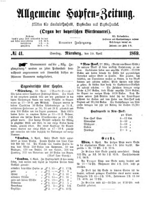 Allgemeine Hopfen-Zeitung Samstag 10. April 1869