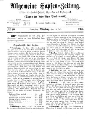 Allgemeine Hopfen-Zeitung Donnerstag 15. Juli 1869