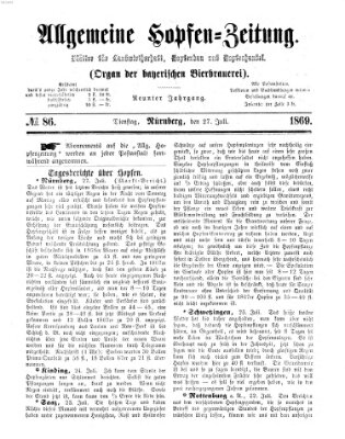 Allgemeine Hopfen-Zeitung Dienstag 27. Juli 1869