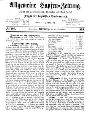 Allgemeine Hopfen-Zeitung Donnerstag 16. September 1869