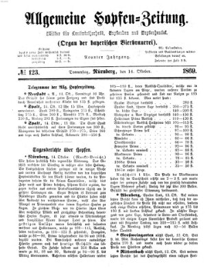 Allgemeine Hopfen-Zeitung Donnerstag 14. Oktober 1869