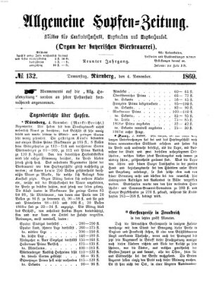 Allgemeine Hopfen-Zeitung Donnerstag 4. November 1869