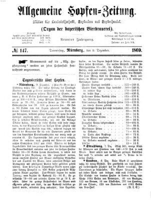 Allgemeine Hopfen-Zeitung Donnerstag 9. Dezember 1869