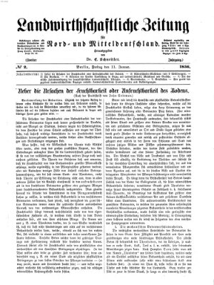 Landwirthschaftliche Zeitung für Nord- und Mittel-Deutschland Freitag 11. Januar 1856
