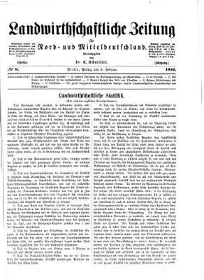 Landwirthschaftliche Zeitung für Nord- und Mittel-Deutschland Freitag 8. Februar 1856