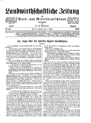 Landwirthschaftliche Zeitung für Nord- und Mittel-Deutschland Freitag 7. März 1856