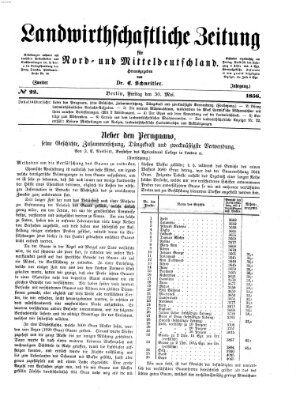 Landwirthschaftliche Zeitung für Nord- und Mittel-Deutschland Freitag 30. Mai 1856