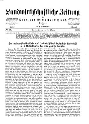Landwirthschaftliche Zeitung für Nord- und Mittel-Deutschland Freitag 31. Oktober 1856