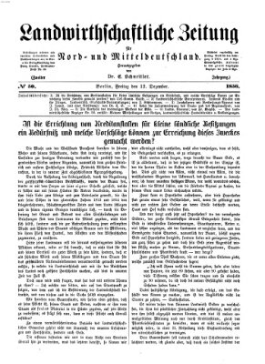 Landwirthschaftliche Zeitung für Nord- und Mittel-Deutschland Freitag 12. Dezember 1856