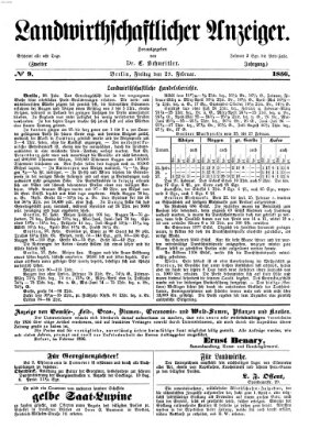 Landwirthschaftliche Zeitung für Nord- und Mittel-Deutschland Freitag 29. Februar 1856