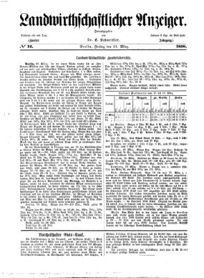 Landwirthschaftliche Zeitung für Nord- und Mittel-Deutschland Freitag 21. März 1856