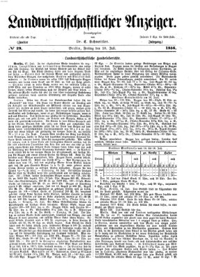 Landwirthschaftliche Zeitung für Nord- und Mittel-Deutschland Freitag 18. Juli 1856