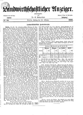 Landwirthschaftliche Zeitung für Nord- und Mittel-Deutschland Freitag 24. Oktober 1856