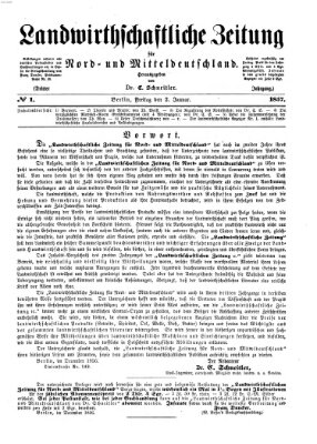 Landwirthschaftliche Zeitung für Nord- und Mittel-Deutschland Freitag 2. Januar 1857