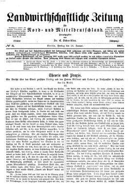 Landwirthschaftliche Zeitung für Nord- und Mittel-Deutschland Freitag 16. Januar 1857